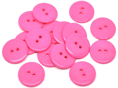 Plain Buttons: Fushia Pack of 5