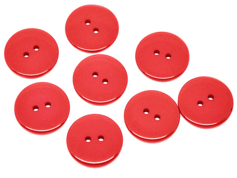 Plain Buttons: Red Pack of 5