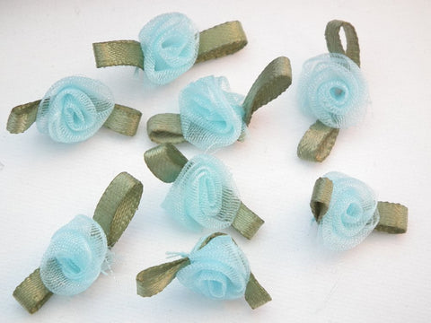 Organza Ribbone Rose: Pale Blue