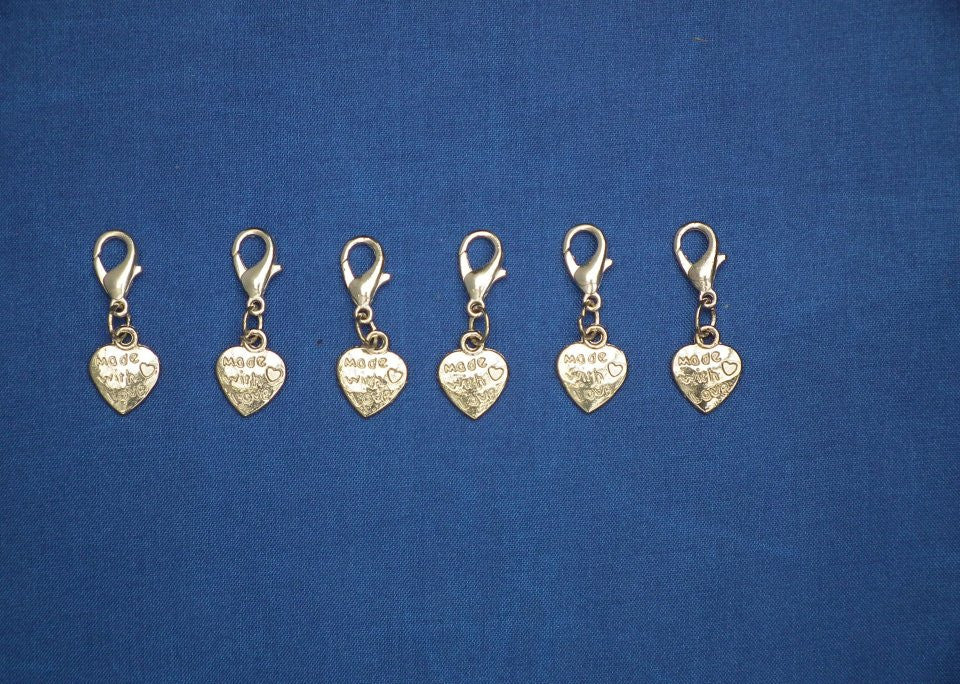 Stitch Markers: Made with Love Silver Plated