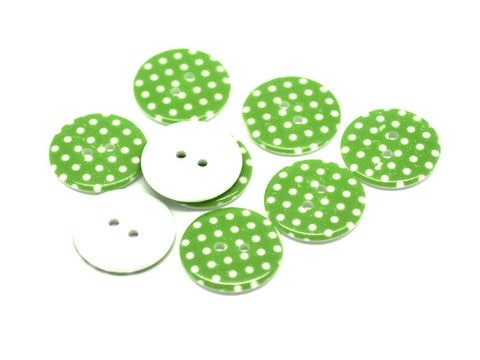 Dotty Buttons: Green Pack of 7