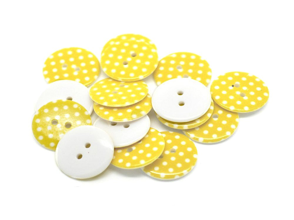 Dotty Buttons: Yellow Pack of 7