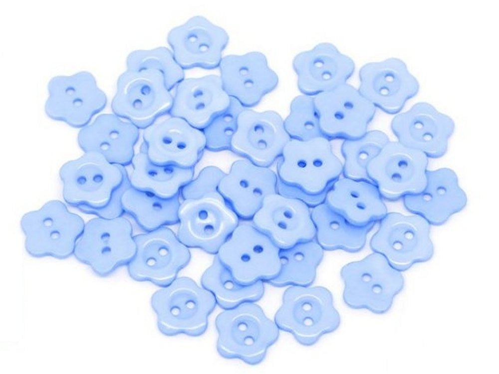 Flower Buttons: Sky Blue Pack of 12
