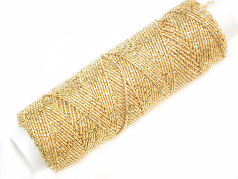 Shirring Elastic: Gold with Lurex