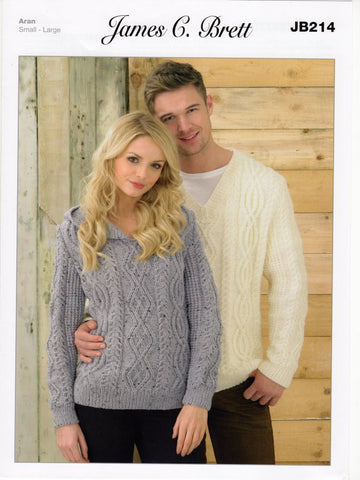 JB214: His and Her Aran Jumpers (32"- 52")