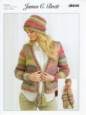 JB245: Cardigan & Hat (28"- 46")