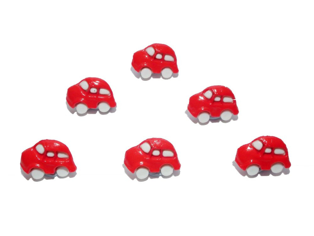 Car Buttons: Red Pack of 6