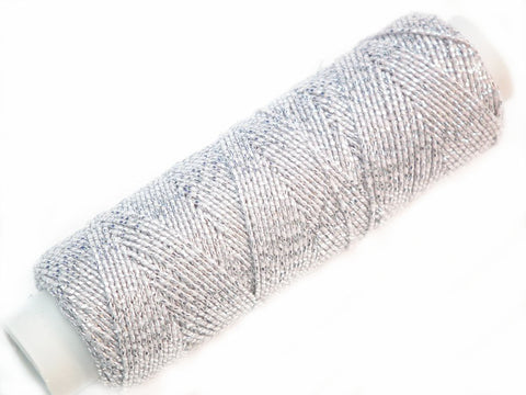 Shirring Elastic: Silver with Lurex