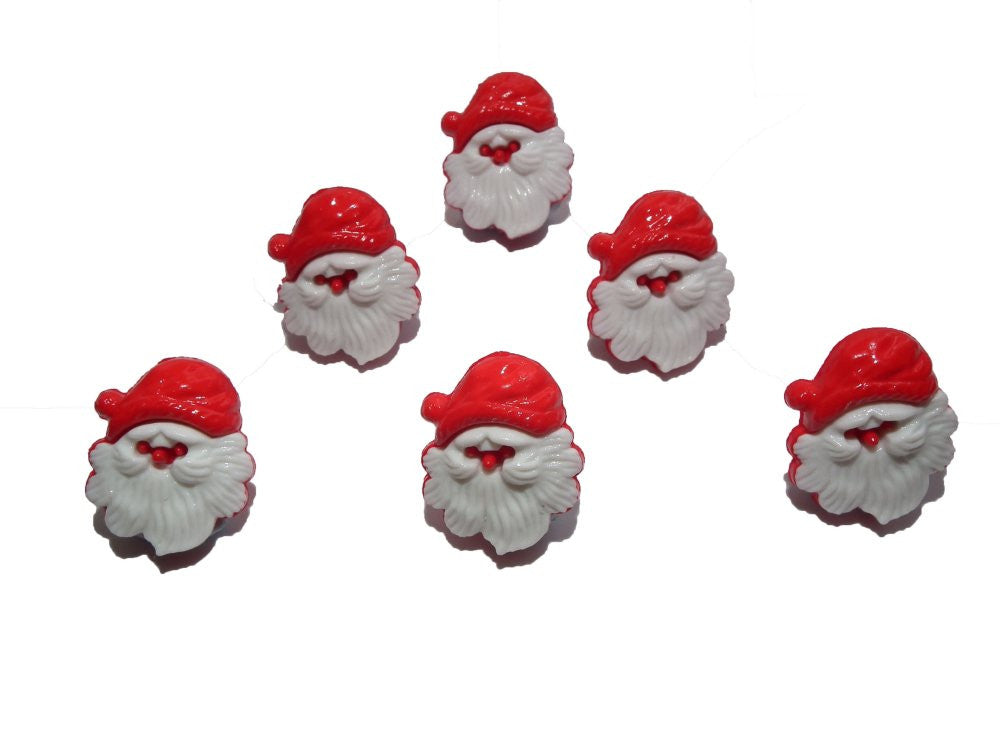 Father Christmas Buttons: Pack of 6