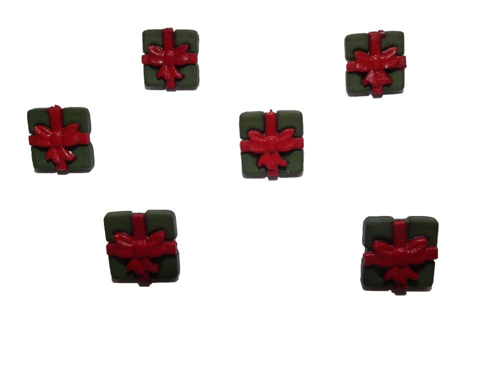 Christmas Present Buttons: Pack of 6